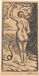 Eva en de slang door Wolbartus Brouwer (signed by artist)