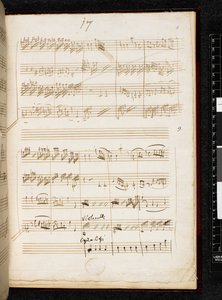Adagio en Fuga in C klein, K. 546, Add. 28996, f.11r door Wolfgang Amadeus Mozart