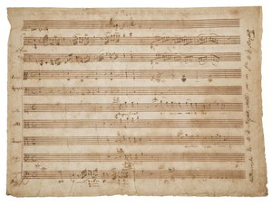 Magnificat, K. 321a. Manuscript, partituur voor solisten en koor, orgel en orkest, c.1779
