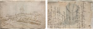 Zicht op een Kasteel (recto); Achtzijdige Beker (verso)
