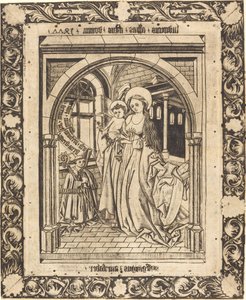 De Madonna en Kind met de Abt Ludwig von Churchwalden door Wolfgang The Goldsmith after Master E.S.