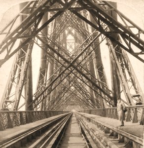 De Grote Forth-brug, Schotland, 1896 door Works and Sun Sculpture Studios