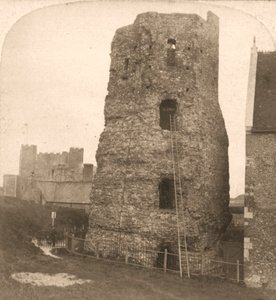 De oude Pharos van Dover, Romeinse vuurtoren, Engeland, 1900 door Works and Sun Sculpture Studios