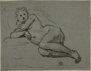Liggend naakt door Workshop of Domenico Tintoretto