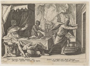 Lycaon Veranderd in een Wolf door Workshop of Hendrick Goltzius, after Hendrick Goltzius