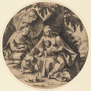 De Heilige Familie met Sint-Elizabeth en Sint-Jan de Doper