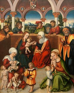Duits: Heilige Sippe De heilige verwantschap door workshop of Lucas Cranach the Elder