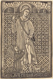 Sint Rochus door Workshop of Master of the Cologne Arms