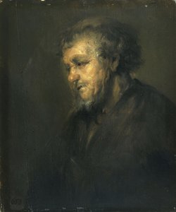 Studie van een oude man in profiel
