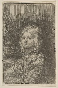 Jonge Man, Halflengte door Workshop of Rembrandt