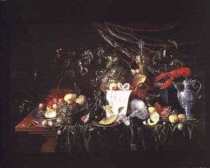 Stilleven met Fruit en een Kreeft