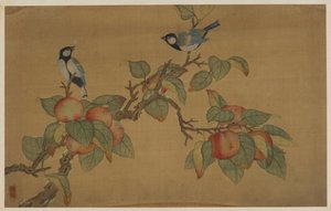 Vogels en Fruit door Wu Zhang