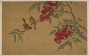 Vogels en Fruit door Wu Zhang
