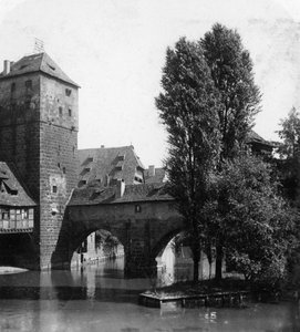 Henkersteg De Beulensbrug, Neurenberg, Beieren, Duitsland, ca. 1900s