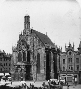 De Frauenkirche, Neurenberg, Beieren, Duitsland, ca. 1900