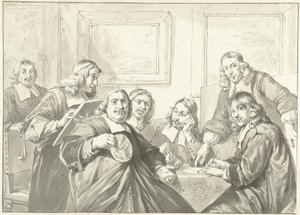 De overlieden van het Sint Lucasgilde te Haarlem, 1675 door Wybrand Hendriks