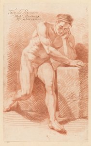 Zittend mannelijk naakt, van voren gezien (3e prijs 1772)