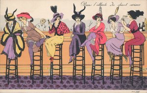 Wachten op een serieuze klant (kleurenlitho)