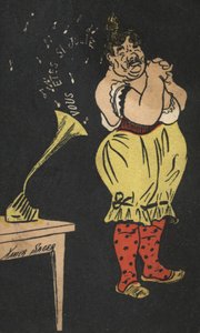 Vrouw met grammofoon door Xavier Sager
