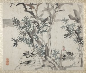 Album van landschappen en kalligrafie voor Liu Songfu door Xugu