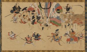 Straatscène tijdens een festival, ca. 1750-70 door Yamamoto Fujinobu