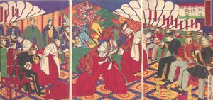 Commandanten Ontvangen de Drinkbekers van de Keizer, 1886 Meiji 19