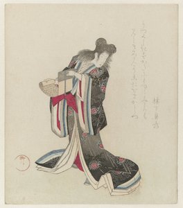 Courtisane als Kanzan (Kostuumparade tijdens het Nerimono feest in Shinmachi, Osaka)