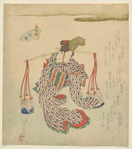 Matsukaze, uit de serie Beroemde Paarden door Yanagawa Shigenobu II