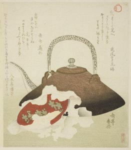 Nieuwjaars sake door Yashima Gakutei