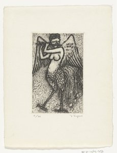 Fluitspelende sirene door Yo Sugano (signed by artist)