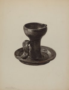 Vetlamp, ca. 1939 door Yolande Delasser