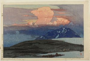Goshiki-bergen (Goshikihara), uit de serie "Twaalf scènes van de Japanse Alpen (Nihon arupusu junidai no uchi)" door Yoshida Hiroshi