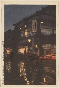 Twaalf scènes van Tokyo: Kagurazaka-straat na een nachtelijke regen
