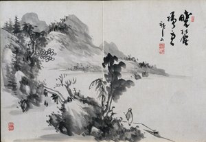 Album met landschapsschetsen, 19e eeuw door Yoshitsugu Haizan