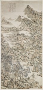 Landschap na Huang Gongwang door Yu Wang