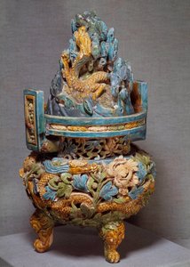 Chinese kunst: brander voor parfums in terracotta. Periode van de Yuan-dynastie. 1271-1368. door Yuan Dynasty Chinese School
