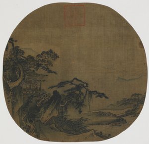 Landschap: paviljoens op een berghelling, een stroom beneden, Ming-dynastie, 16e eeuw door Yuan Ma
