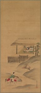 De Dichteres Kogo, Herfstlandschap, Lentelandschap, midden 1600 door Yukinobu Kiyohara