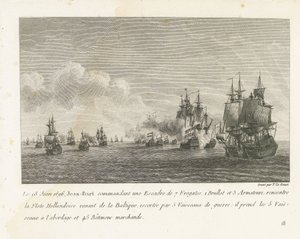 Treffen tussen een vloot onder Jan Bart en een Hollandse vloot, 1696 door Yves Marie Le Gouaz