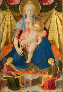 Madonna van Nederigheid met Twee Muzikale Engelen, ca. 1450