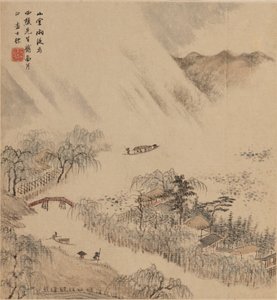 Rivierlandschap, waarschijnlijk 1666 door Zha Shibiao