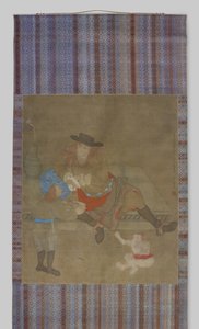 Schildering van drie westerlingen door Zhang Rulin
