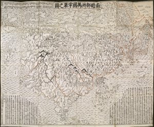De boeddhistische wereldkaart, 1710 door Zuda Rokashi Hotan