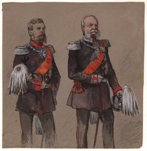 Alexander II van Rusland en Wilhelm II van Pruisen door . .