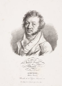 Andre-Marie Ampere, Franse natuurkundige en wiskundige, ca. 1820