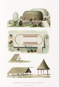 Architectuur Gebouwen in het dorp Likiliki door Frederick (attr. to) Barnard