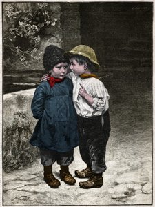 Kinderdiscussie. 1901 (gravure) door . .