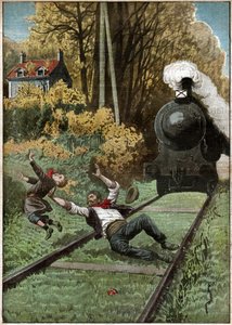 Moed van een spoorwegarbeider door Ferdinand Georg Waldmuller