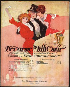 Elegante man omringt mooie vrouwen in de Belle Epoque, ca. 1913 (illustratie) door . .