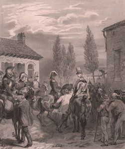 Frans leger trekt België binnen, augustus 1831, staalgravure op Chinees papier door William Walcutt